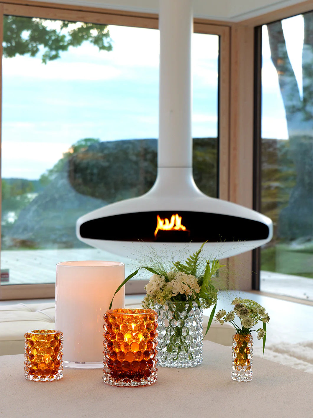 HURRICANE LAMP BOULE REGULAR, Amber Ljuslykta