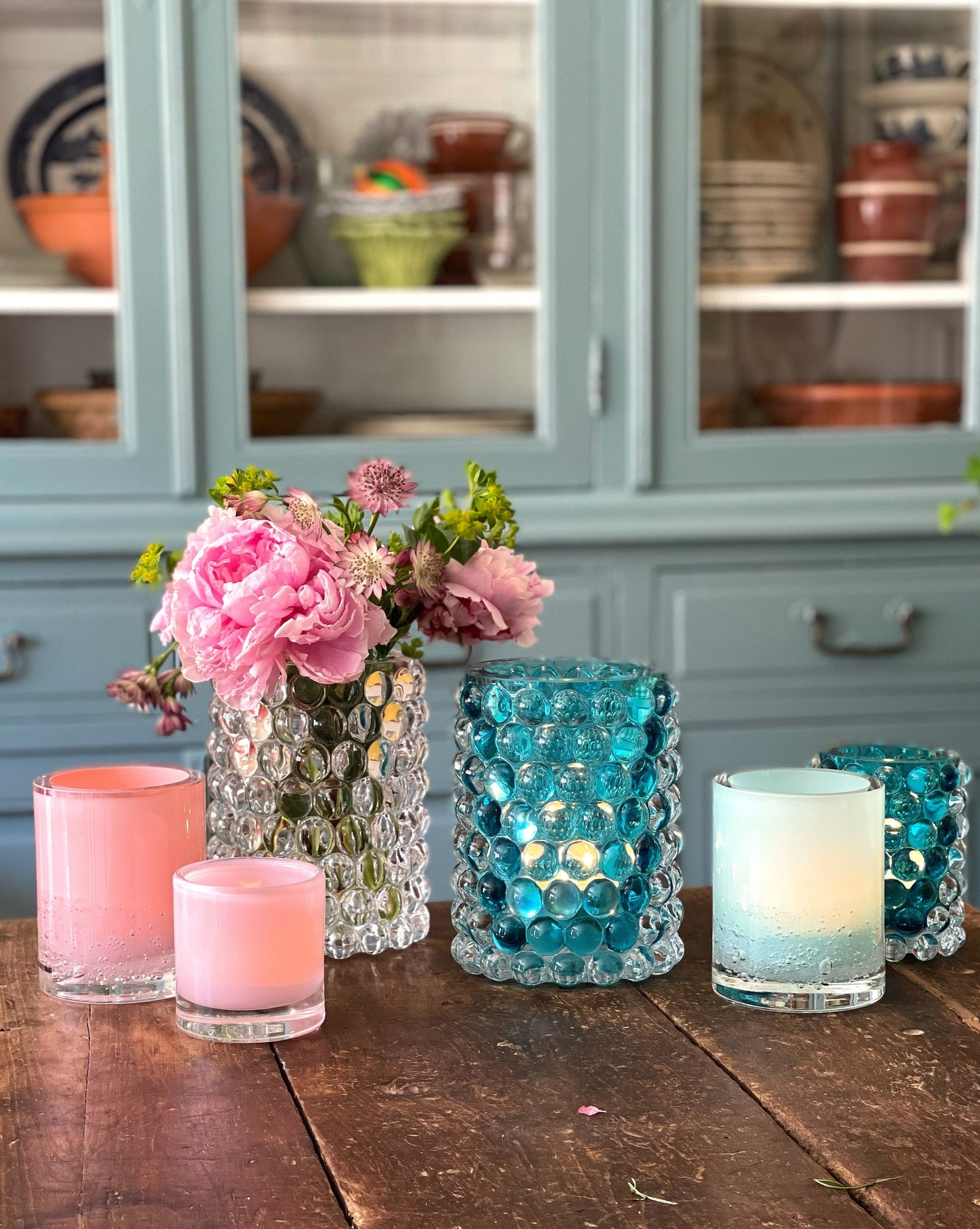 HURRICANE LAMP SODA, Aqua Windlicht