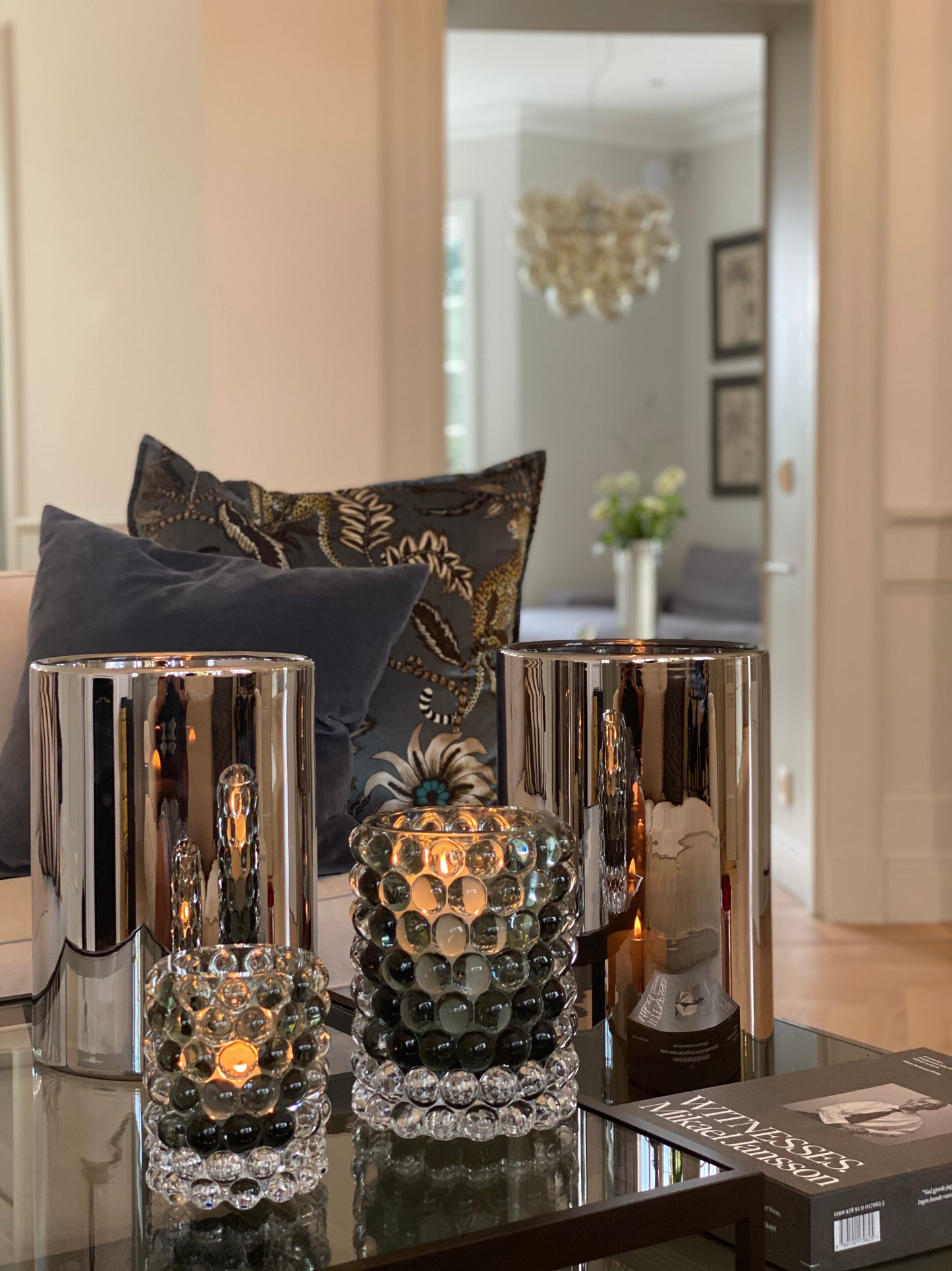 HURRICANE LAMP MEDIUM, Silver Ljuslykta