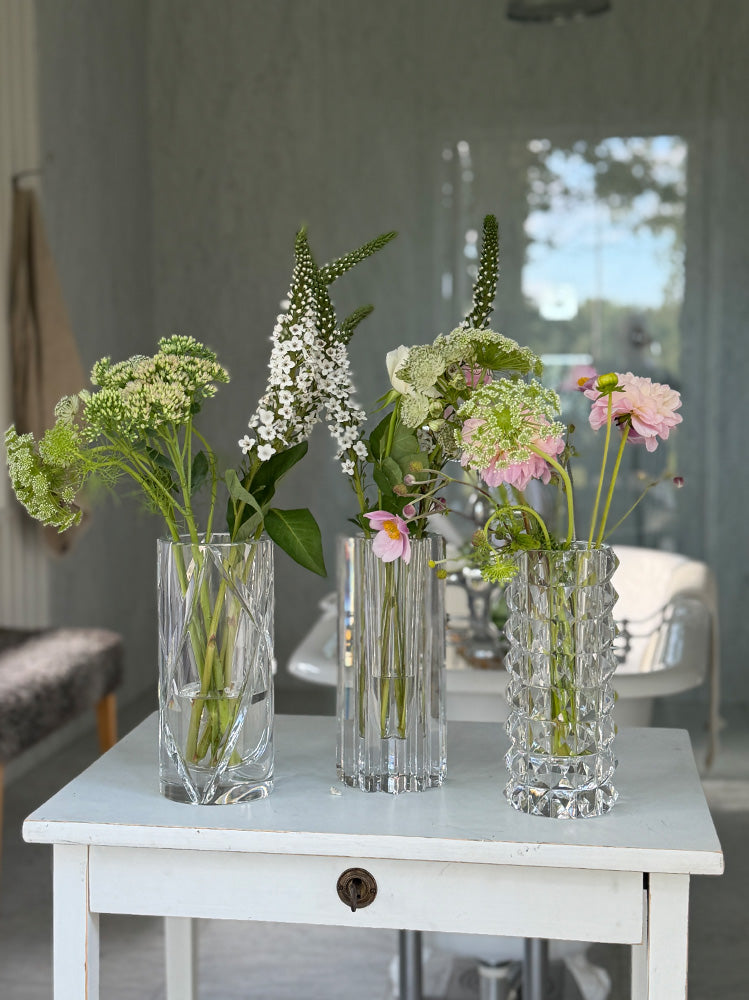 HURRICANE CRYSTAL VASE, Clear Stud