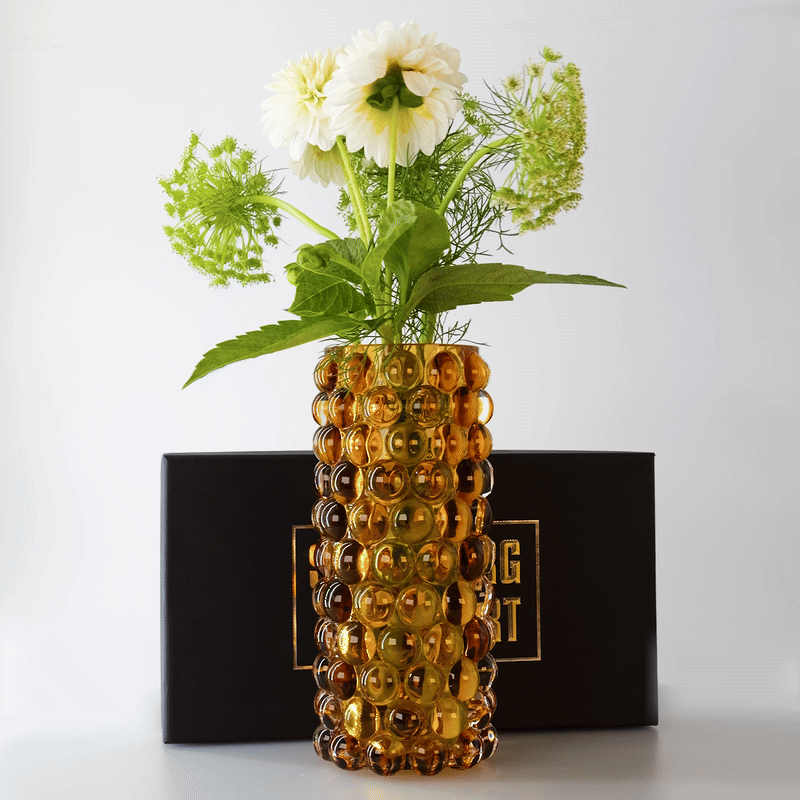 HURRICANE BOULE VASE, Amber