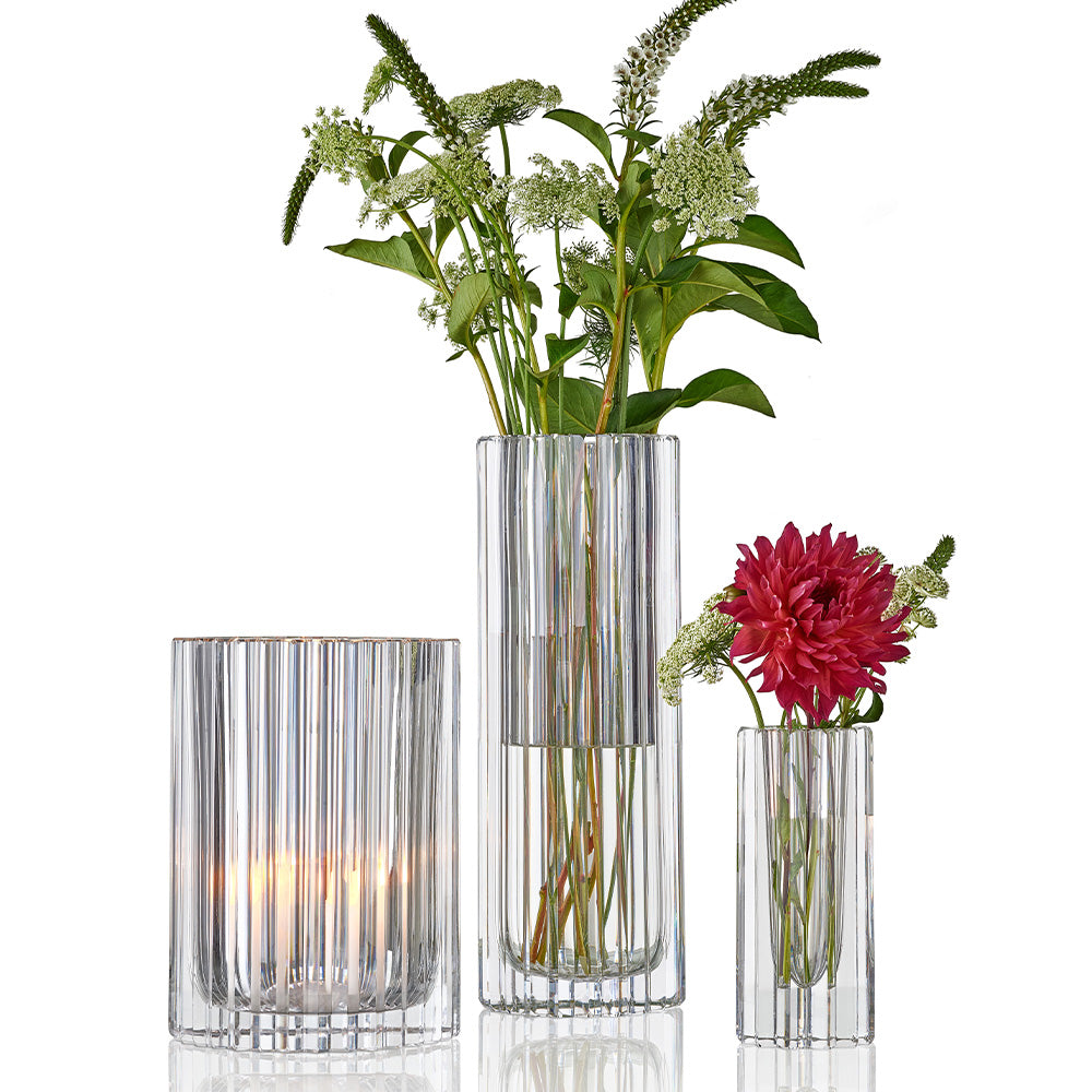 HURRICANE CRYSTAL VASE, Clear Strict
